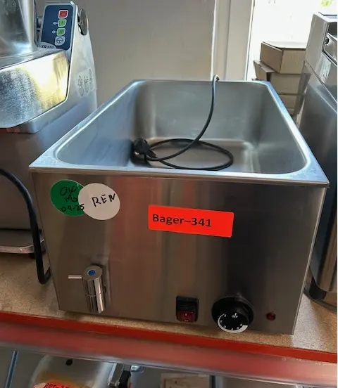 bain marie, brugt – 14 dages garanti. Du kan tilkøbe 12 mdr. for 799 kr.