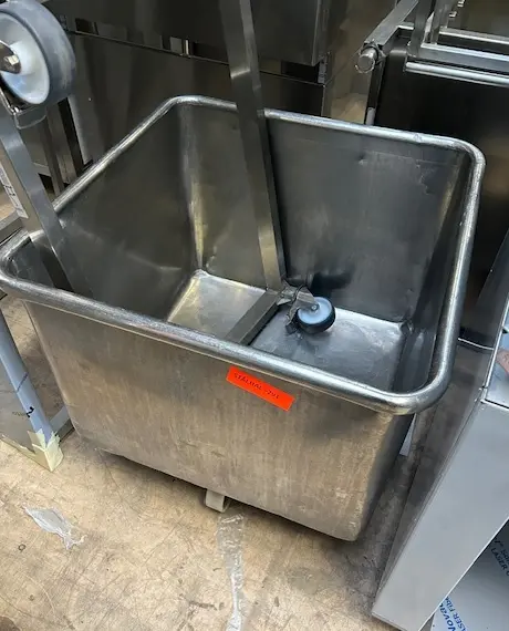 stålkar på hjul, brugt – 14 dages garanti. Du kan tilkøbe 12 mdr. for 799 kr.